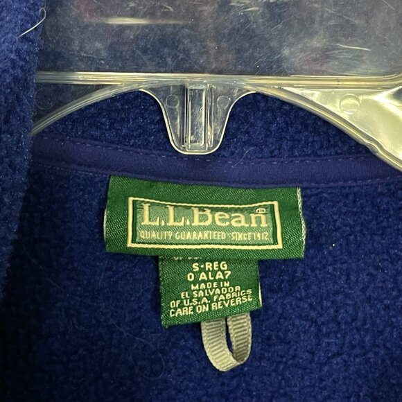 LL Bean Vest Mens Small Fleece Full Zip Blue Pockets Outdoor Hiking Polartec - Picture 5 of 7